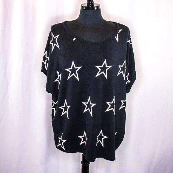 Buffalo David Bitton Top Stars Short Sleeve Black White Size XXL - Picture 1 of 4